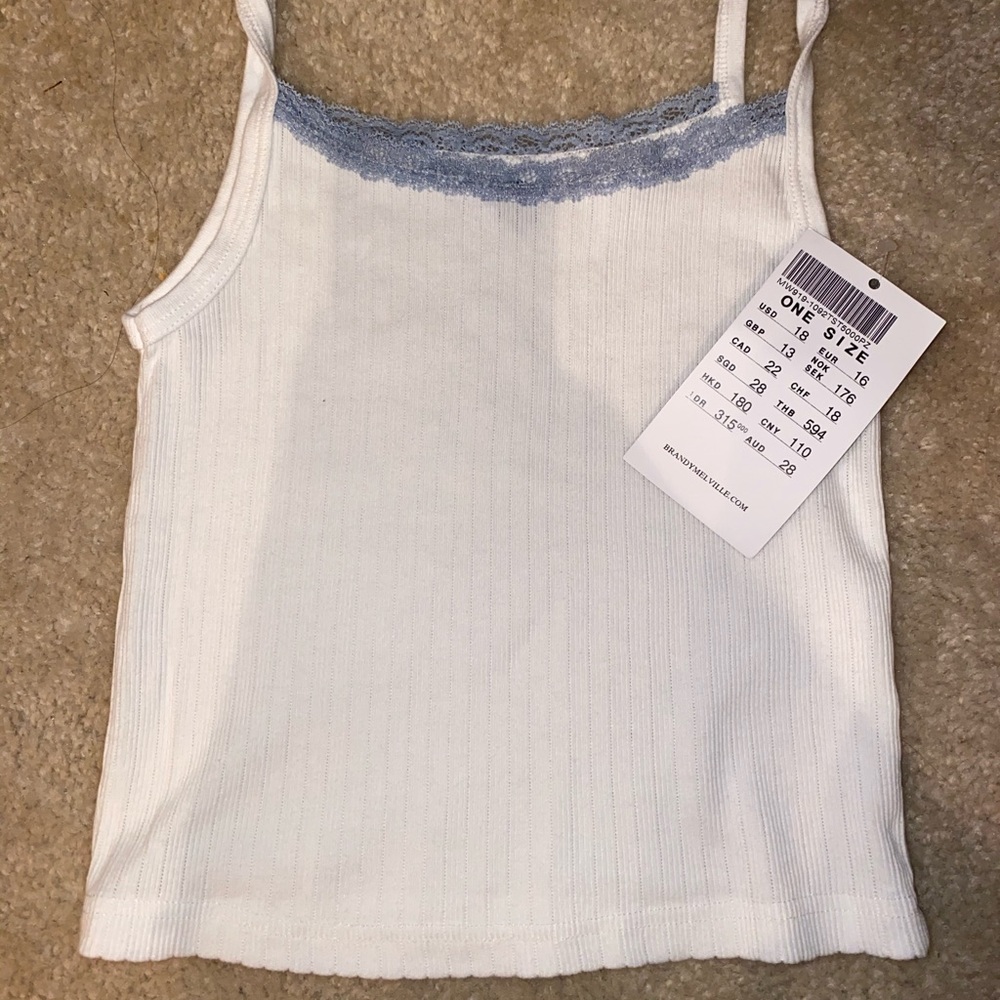 NWOT Brandy Melville White and Blue Belle